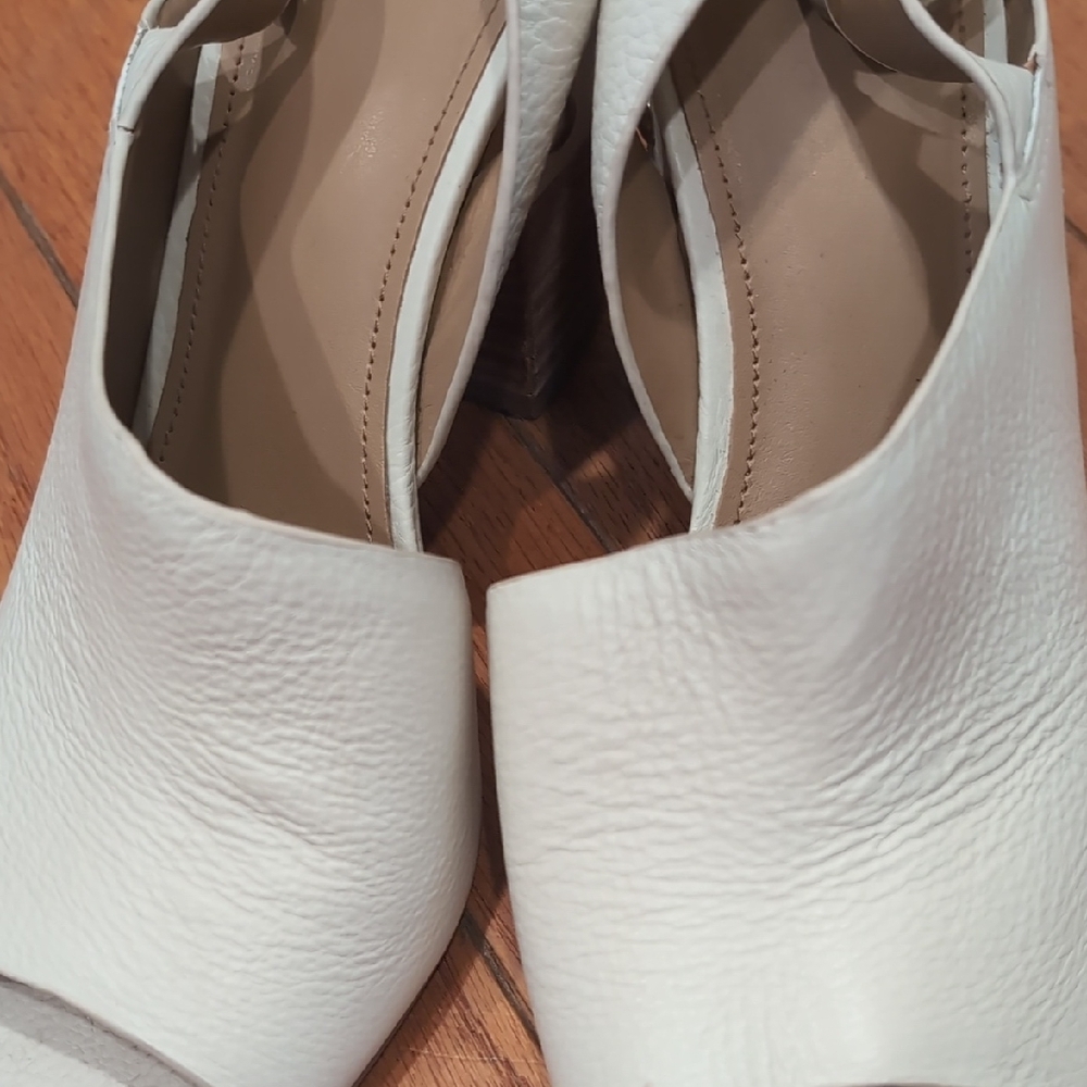Marc Fisher Cream Peep Toe Slingback Sandals - Picture 2 of 11